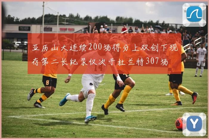 亚历山大连续200场得分上双创下现存第二长纪录仅次于杜兰特307场